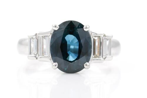 3.46ct Sapphire and Diamond Ring