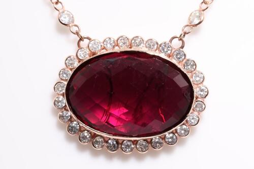 Tourmaline and Diamond Necklace