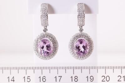 9.95ct Kunzite and Diamond Earrings - 2