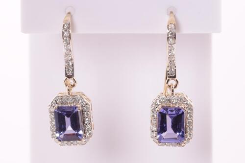 2.14ct Tanzanite and Diamond Earrings