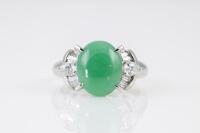 3.45ct Jade and Diamond Ring