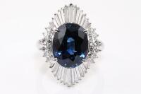 8.22ct Sapphire and Diamond Ring