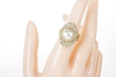 12mm South Sea Pearl and Diamond Ring - 3