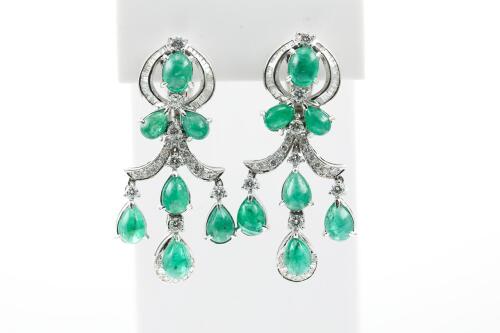 Emerald and Diamond Earrings