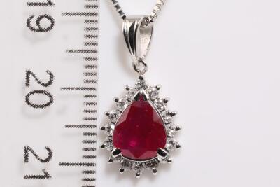 1.41ct Ruby and Diamond Pendant - 2