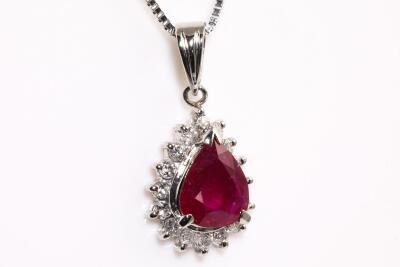 1.41ct Ruby and Diamond Pendant - 3