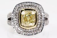 3.01ct Fancy Yellow Diamond Ring GIA SI1
