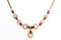 3.51ct Ruby and Diamond Necklace