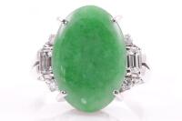 Jadeite Jade and Diamond Ring