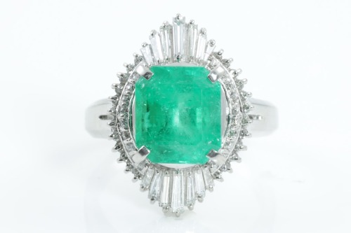 3.91ct Emerald and Diamond Ring