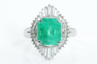 3.91ct Emerald and Diamond Ring