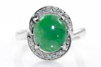 3.95ct Jade and Diamond Ring