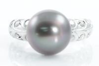 Tahitian Pearl and Diamond Ring