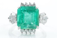 7.33ct Emerald and Diamond Ring