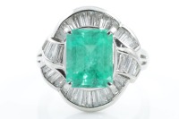 3.24ct Emerald and Diamond Ring