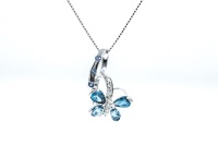 Topaz, Sapphire and Diamond Necklace