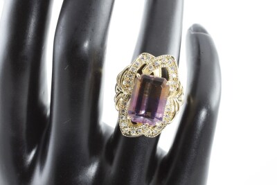 7.07ct Ametrine and Diamond Ring - 6