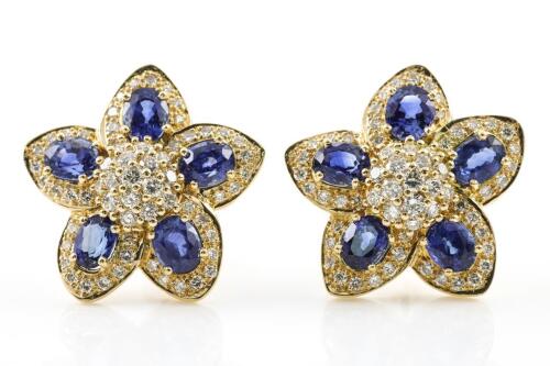 5.61ct Sapphire and Diamond Earrings