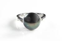 Tahitian Pearl and Diamond Ring