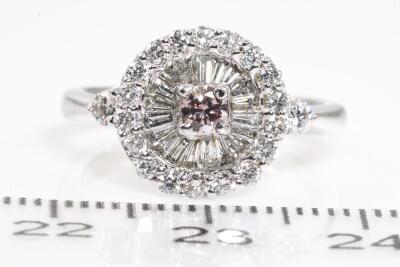 Pink and White Diamond Ring - 2