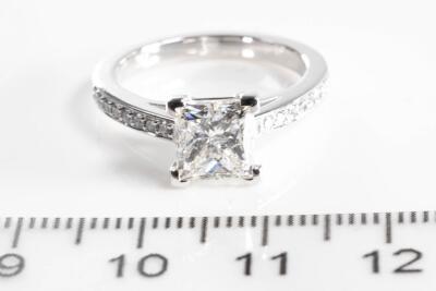 2.01ct Princess Cut Diamond Ring GSL H P1 - 2