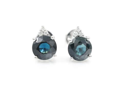 2.51ct Sapphire and Diamond Earrings