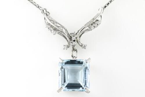 10.90ct Topaz and Diamond Necklace