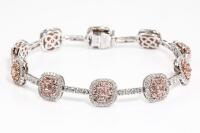 Pink and White Diamond Bracelet