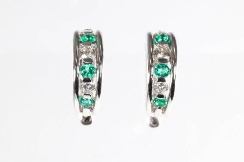 0.44ct Emerald and Diamond Earrings