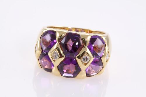 Amethyst and Diamond Ring