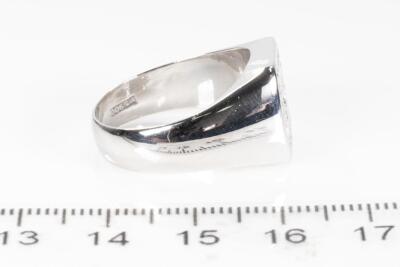 Mens Diamond Signet Ring - 4