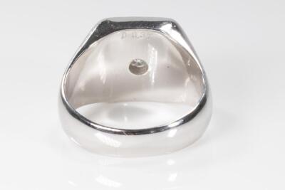 Mens Diamond Signet Ring - 5