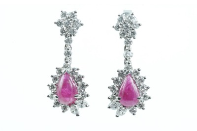 2.23ct Ruby and Diamonds Earrings