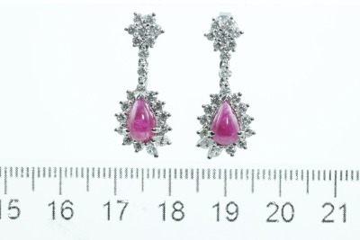 2.23ct Ruby and Diamonds Earrings - 2