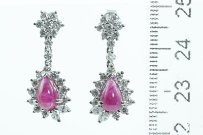 2.23ct Ruby and Diamonds Earrings - 3