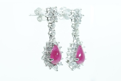 2.23ct Ruby and Diamonds Earrings - 4