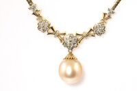 Golden South Sea Pearl and Diamond Necklace