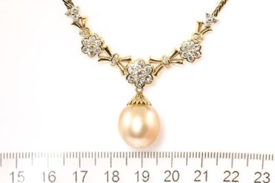 Golden South Sea Pearl and Diamond Necklace - 2