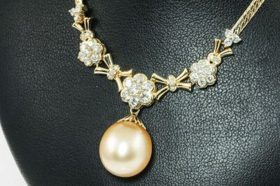 Golden South Sea Pearl and Diamond Necklace - 5