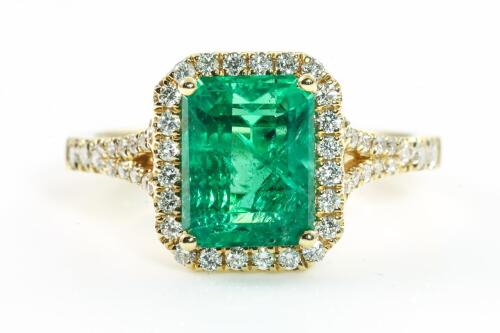 2.55ct Emerald and Diamond Ring