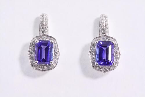 3.51ct Tanzanite and Diamond Earring