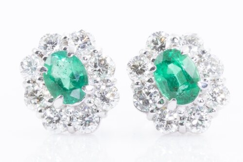 Emerald and Diamond Earrings