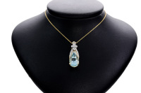 4.08ct Aquamarine and Diamond Pendant