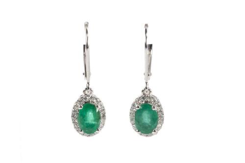 1.52ct Emerald and Diamond Earrings