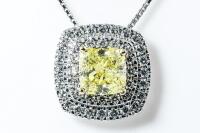 2.12ct Diamond Pendant Fancy Intense Yellow GIA