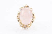 Rose Quartz and Diamond Ring