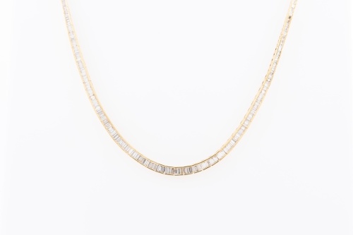 6.06ct Baguette Cut Diamond Necklace