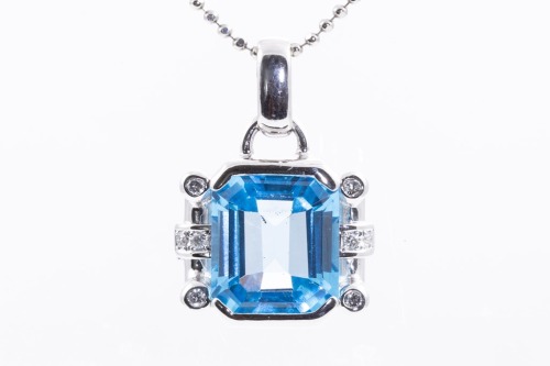 7.32ct Topaz and Diamond Pendant