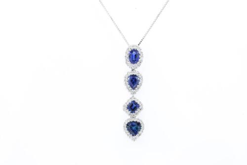 2.73ct Sapphire and Diamond Pendant