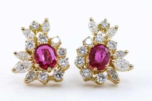 1.40ct Ruby and Diamond Earrings